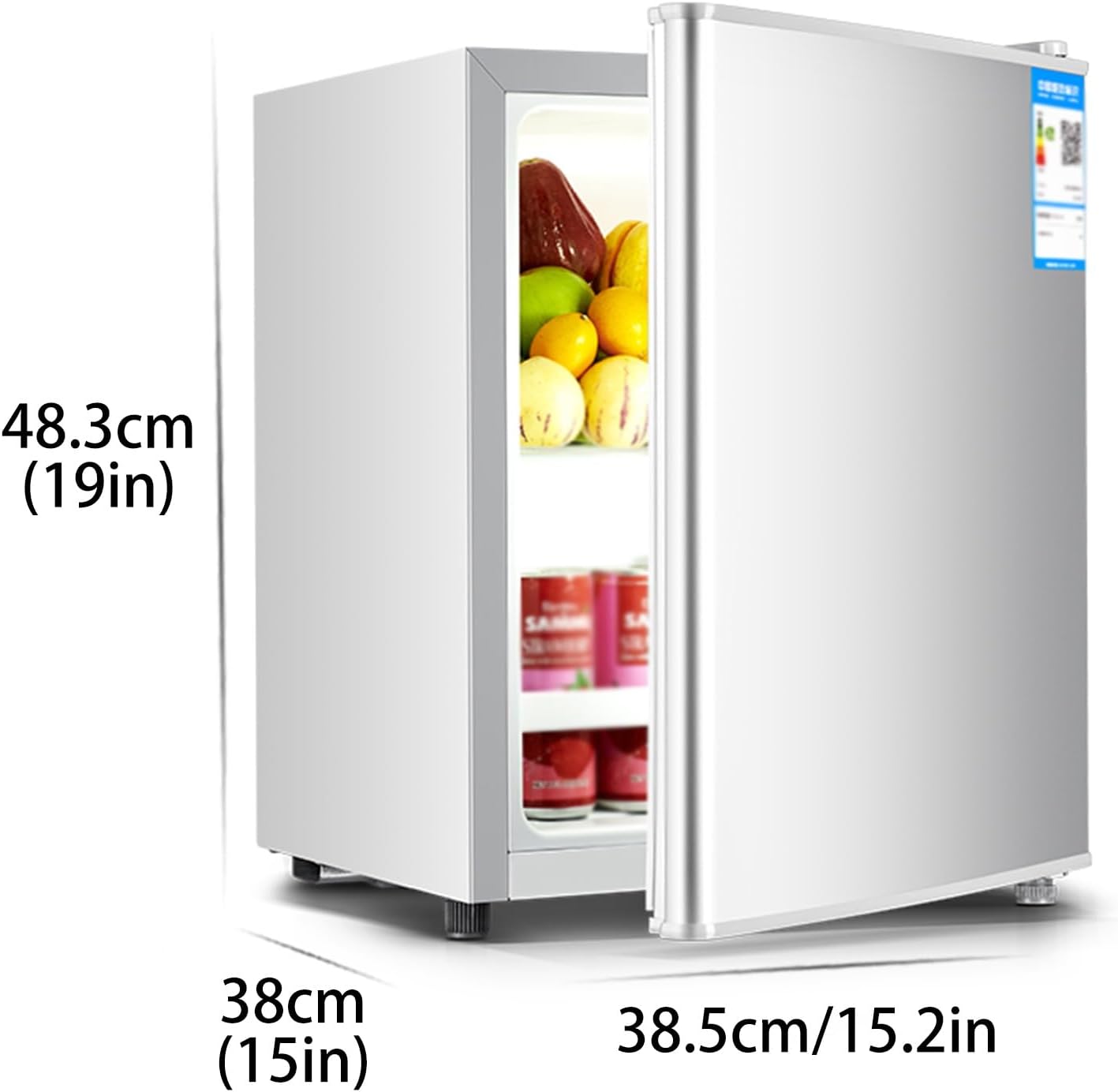 Compact Refrigerator, Mini Beverage Fridge with Adjust Temperature, Energy Saving Small Fridge Perfect for Bedroom Office Dorm Apartment