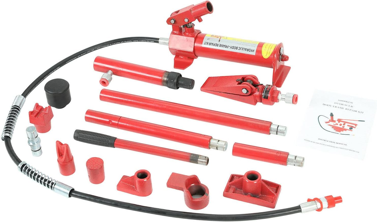 6 Ton Porta Power Hydraulic Jack 2M(78.7 inch) Auto Body Frame Repair Kit Lift Ram for Load Truck Bed Unloader Farm and Hydraulic Ram Equipment Construction