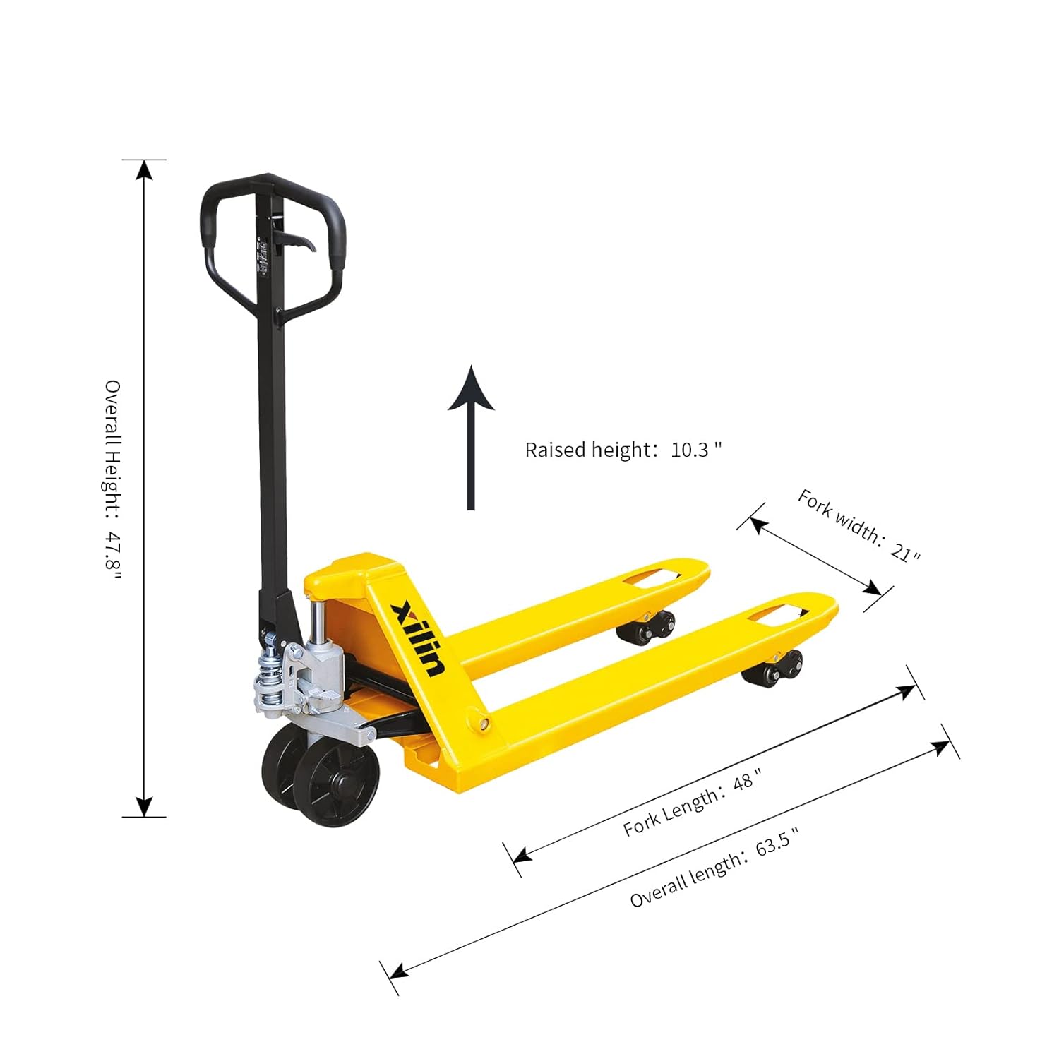 Xilin Manual Pallet Jack Hand Pallet Truck 48" Lx21“W 5500lbs Capacity BF-III-520