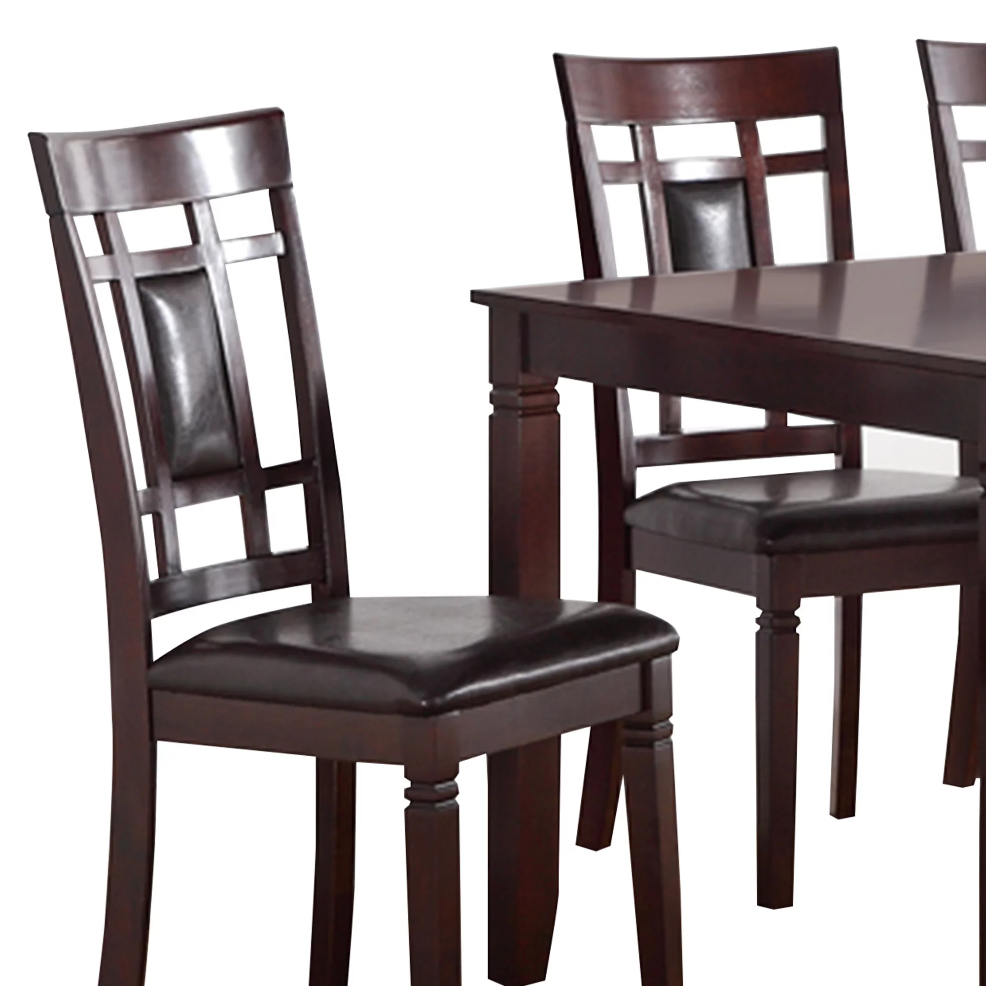 Modish 7 Pieces Dining Set of Rubber Wood In Espresso Brown