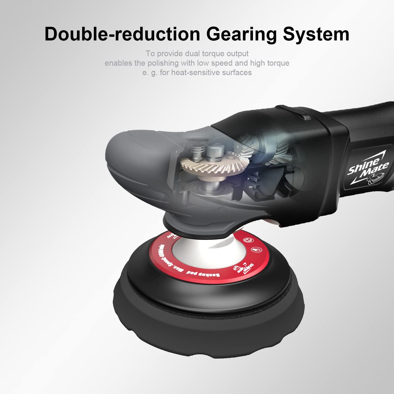 ShineMate Cordless Rotary Polisher Kit 5 Inch For Car Detailing,Wireless Buffer Polisher With 2 Pcs Li-Ion Batteries 18v 5Ah, 6 Variable Speed