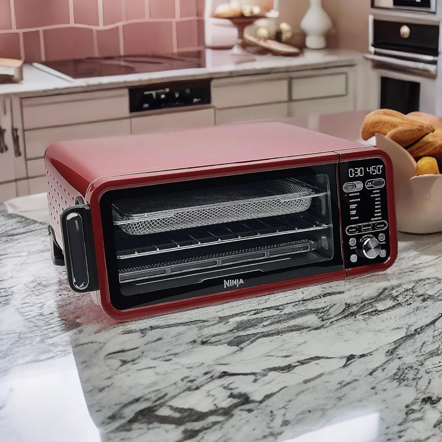 Ninja SP351 Foodi Smart 15-In-1 1800W XL-Sized Digital Display Smart Cooking Air Fry Countertop Oven with Dual Heat Technology (Cinnamon)