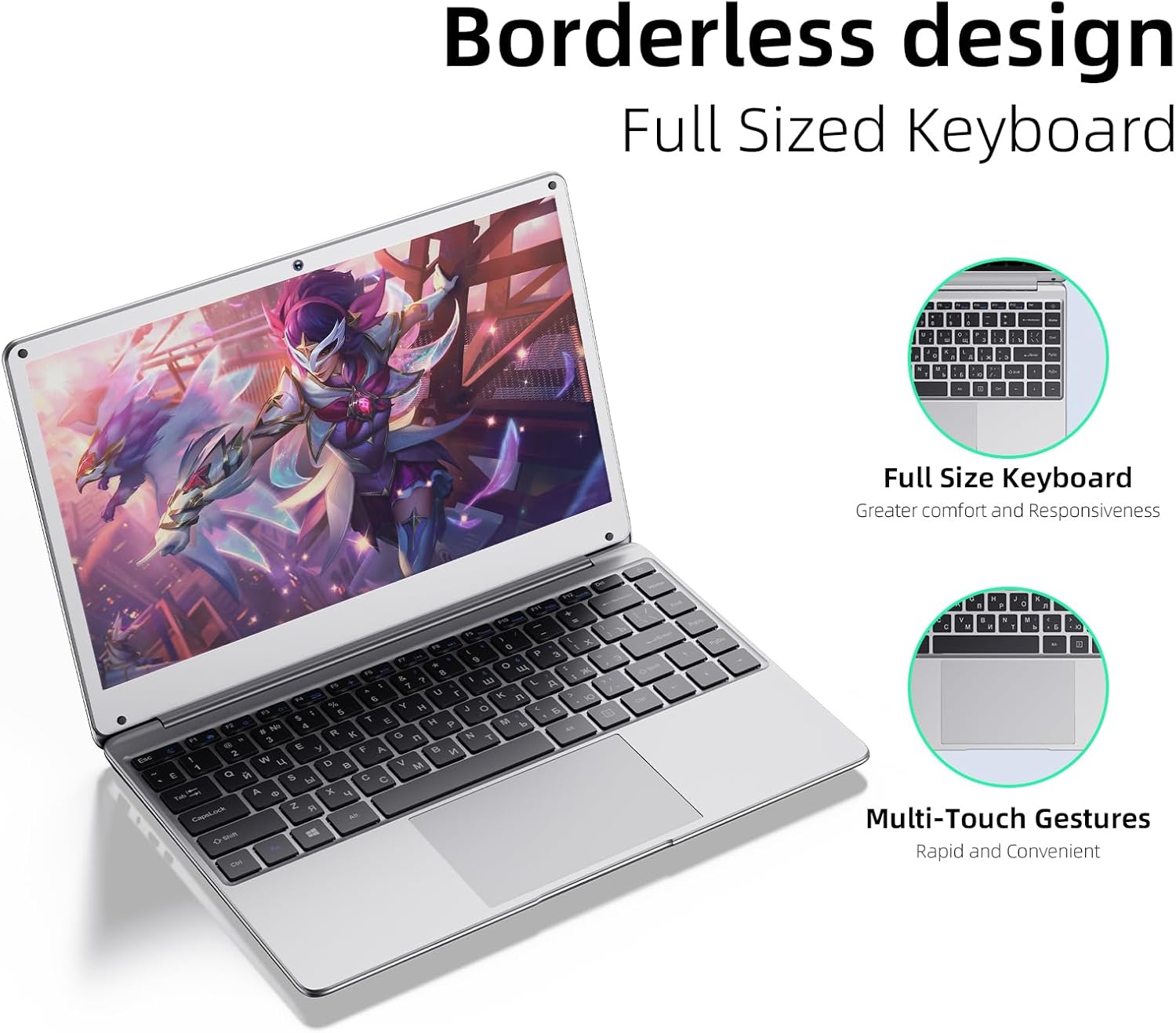 14'' Laptop 8GB DDR4 256GB SSD, Celeron N4000 Processors Laptop Computer, Windows 11 IPS FHD Display Laptop Computer,Numeric Keypad USB 3.0, Bluetooth 4.2, 2.4/5G WiFi