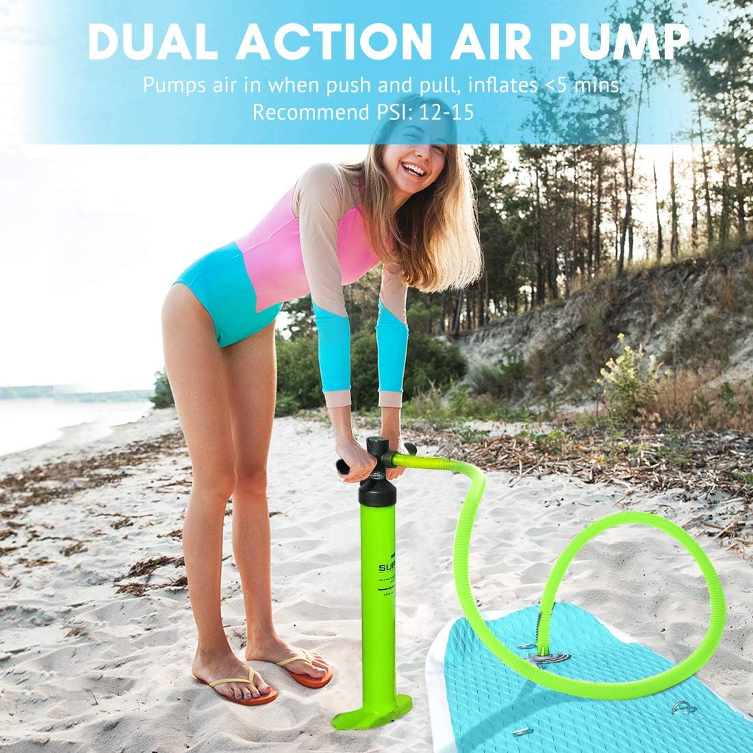 Zupapa Upgrade Inflatable Stand Up Paddle Board 6" Thick 11 FT Kayak Convertible All Accessories Included