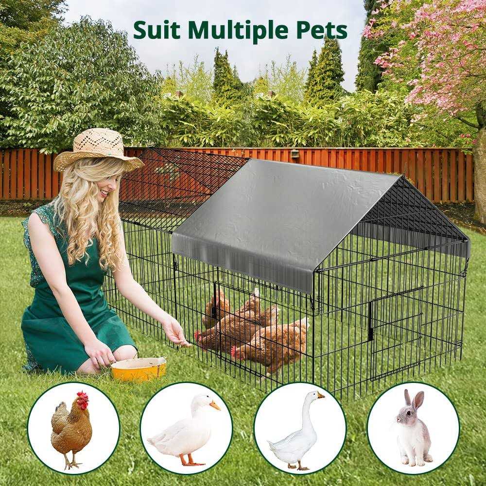 PawGiant Chicken Coop 86×40 Chicken Run Pen for Yard with Cover Outdoor Metal Portable Chicken Tractor Cage Enclosure Crate Outside for Small - Pet Supplies online store