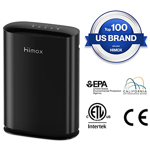 HIMOX Air Purifier Large Room for Home Allergies Pet Dander, Medical Grade H13 True HEPA Filter, Ultra Quiet Sleep Mode, Remove 99.97% Dust Mold Pollen for Bedroom Office