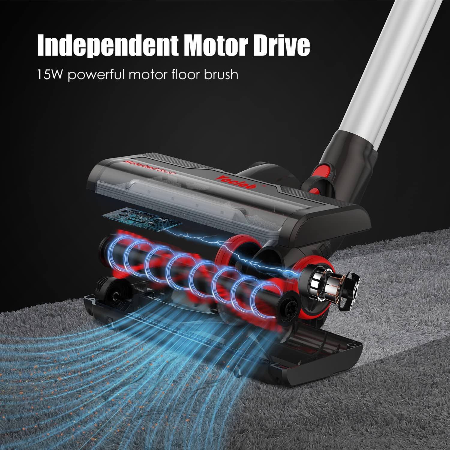 VACLAB Cordless Vacuum Cleaner, 22Kpa Ultra-Powerful Suction, Up to 40 Minutes, Lightweight Stick Vac with High Torque LED Powerhead for Thin Carpet, Hard Floor, Car & Pet Hair Deep Cleaning - X11PRO