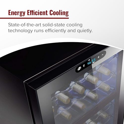 Wine Enthusiast Silent Dual Zone Wine Refrigerator - Freestanding Slimline Bottle Storage Wine Cooler