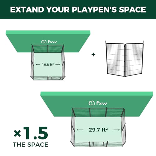 FXW Instant Dog Playpen, Portable Pet Fence for Outdoor, RV Trips, and Camping, 40inch, 16 Panels for Medium and Large Dogs│Patented