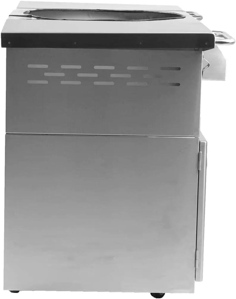 BBQGUYS Signature Stainless Steel Grill Cart for 18-Inch Kamado Grill - Fits The Blaze Kamado, Big Green Egg Large, & Kamado Joe Classic - BBQ-KGC-SS