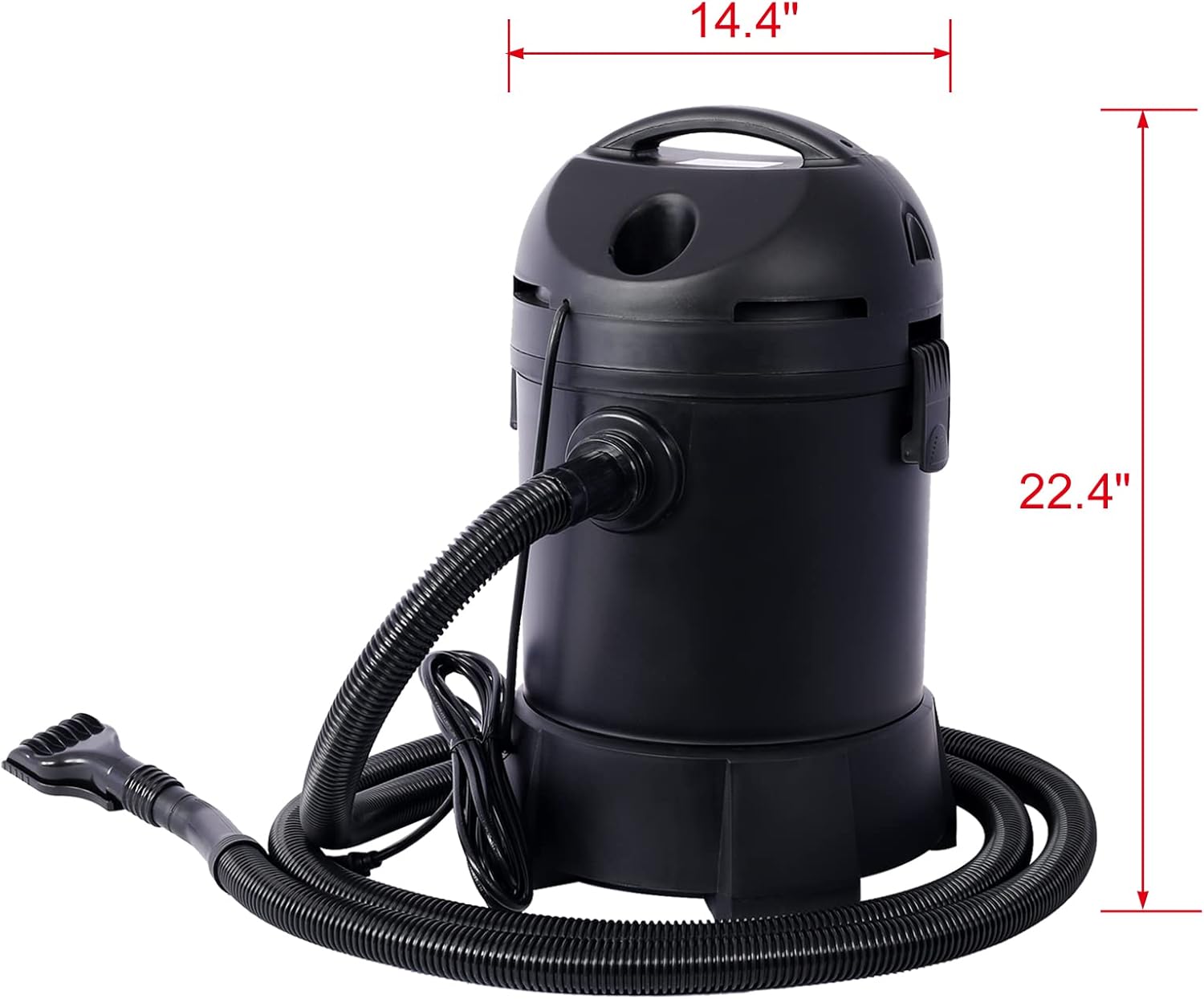 Garden Pond Vacuum Cleaner - Clean Sweep with 14ft Intake Suction Hose, 4 Extension Tubes, 3 Vacuum Nozzles, 6.5 Foot Output Hose & Debris Collection Bag | Pond Vacuum for Outdoor Ponds Black