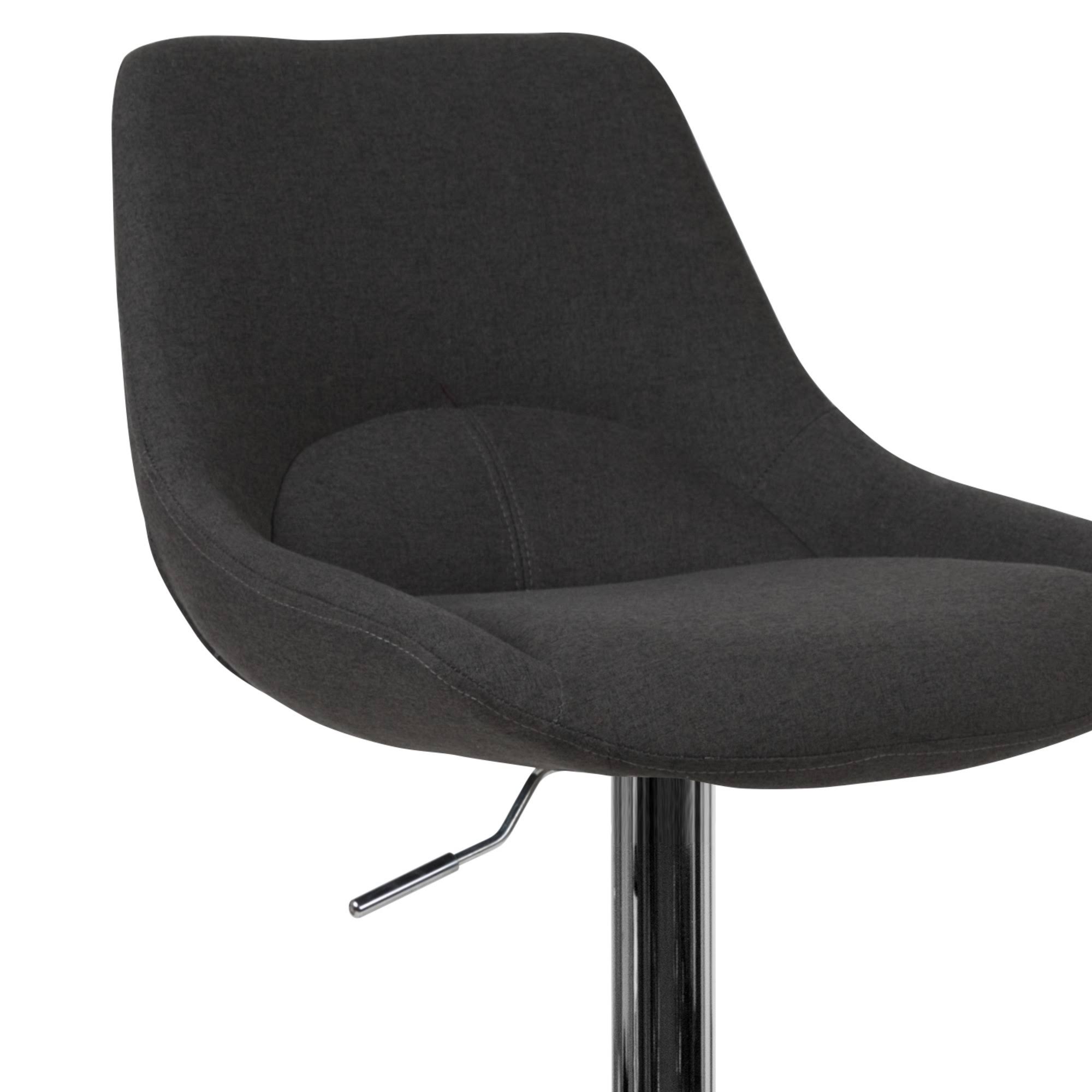 Flash Furniture Contemporary Black Fabric Adjustable Height Barstool with Chrome