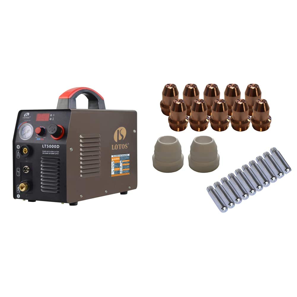 Lotos LT5000D Plasma Cutter 50Amps Dual Voltage Compact Metal Cutter 110/220V AC 1/2" Clean Cut