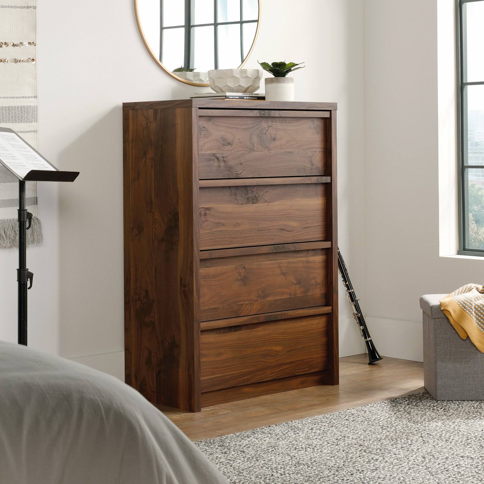 Sauder Harvey Park 4-Drawer Chest, Grand Walnut