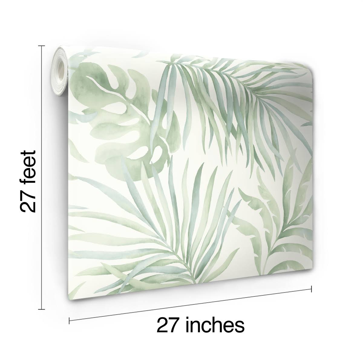 York SO2452 Candice Olson Tranquil Paradise Palm Wallpaper, Light Green
