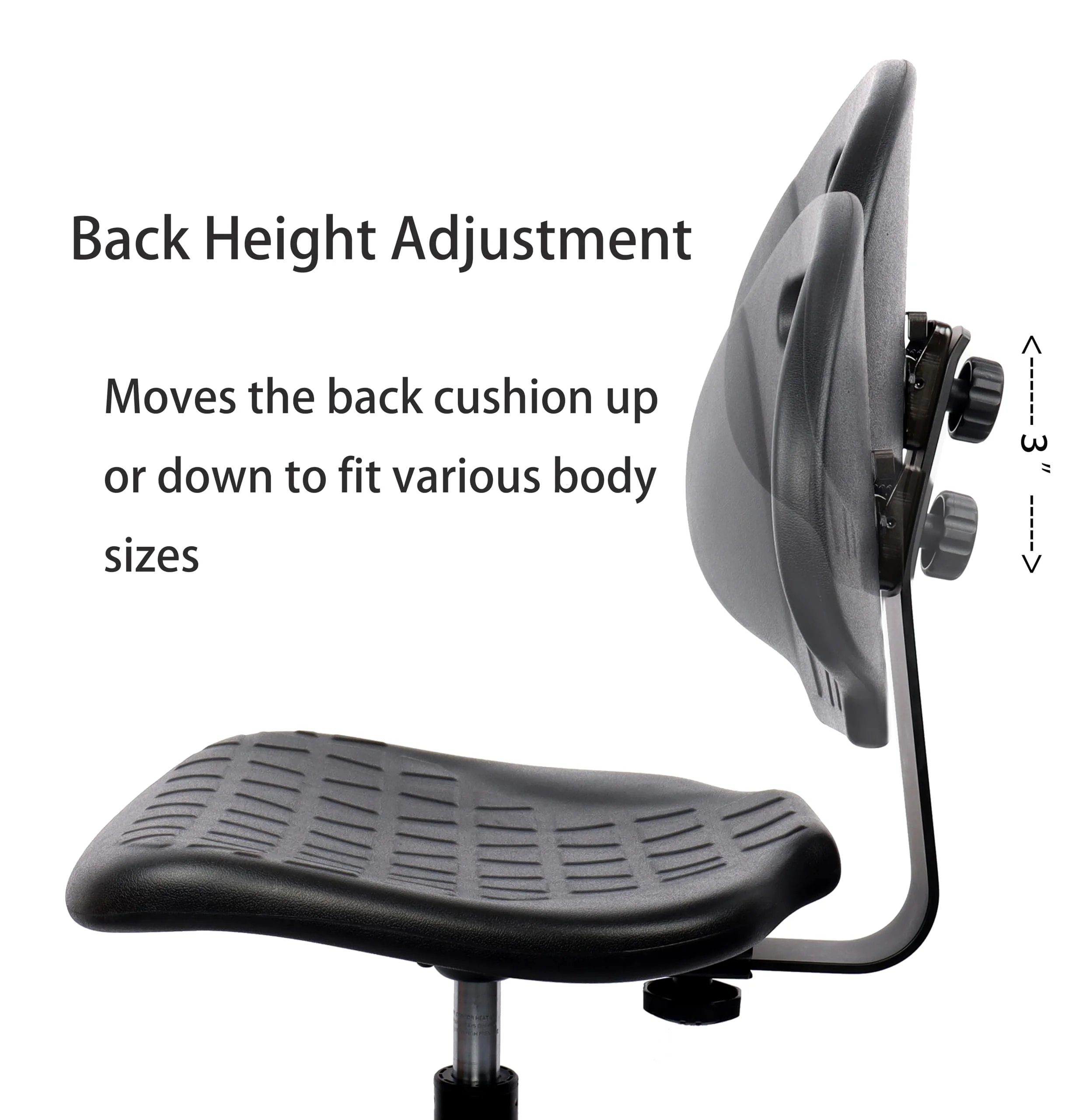 TAKE UR SEAT Deluxe Polyurethane Drafting Lab Stool Chair, 18" Adjustable Footring, 10" Adjustable Height, 450 lbs seat Capacity, Heavy Duty, Built and Shipped Within 24 Hours (Self-Braking))