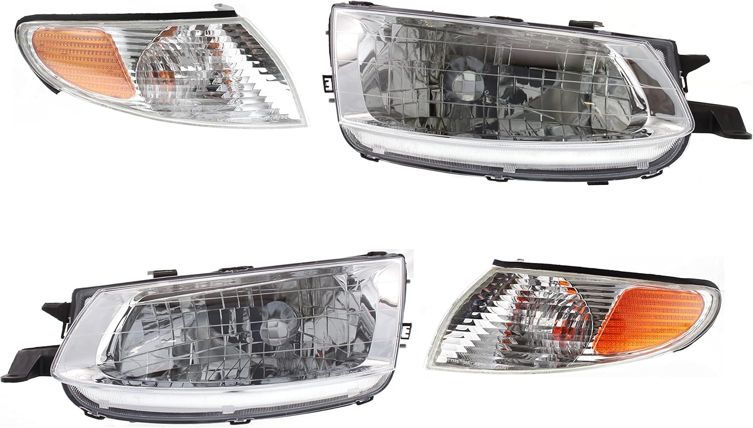 Garage-Pro Headlight Compatible with 1999-2001 Toyota Solara Driver and Passenger Side Halogen Set of 4