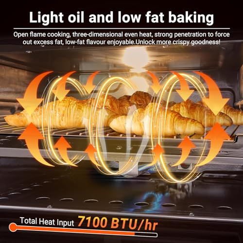 AMZCHEF 21 Inch RV Gas Range Stove 12V. Gas Range Oven for RV Use with 3 Burners, 1.77 Cu.Ft. Capacity Gas Oven, 28,100BTU, Open Flame Configuration, Knob work indicator, Heavy Duty Cast Iron Grates