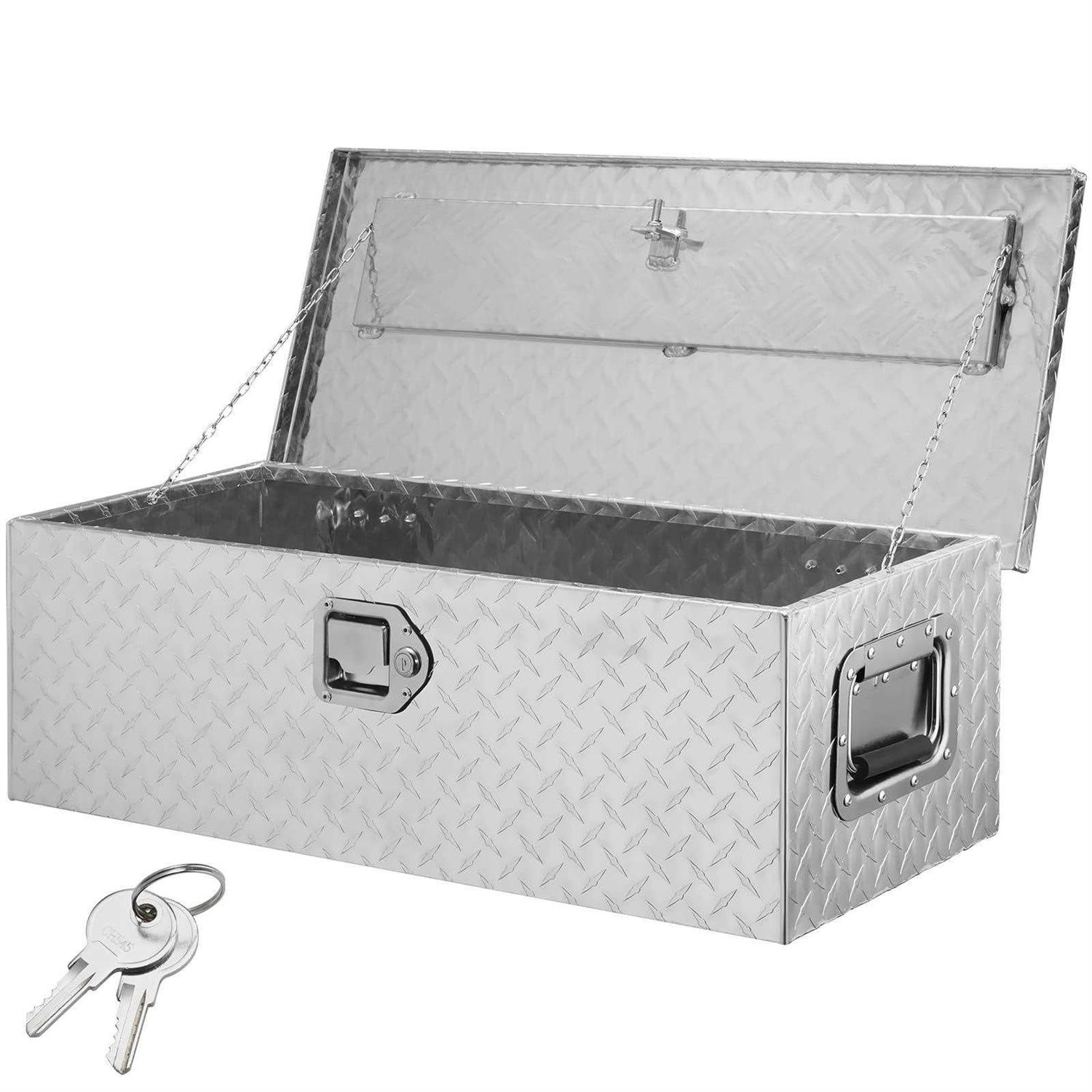 VEVOR Heavy Duty Aluminum Truck Bed Tool Box, Diamond Plate Tool Box with Side Handle and Lock Keys - Shop Hardware Tools Online Store