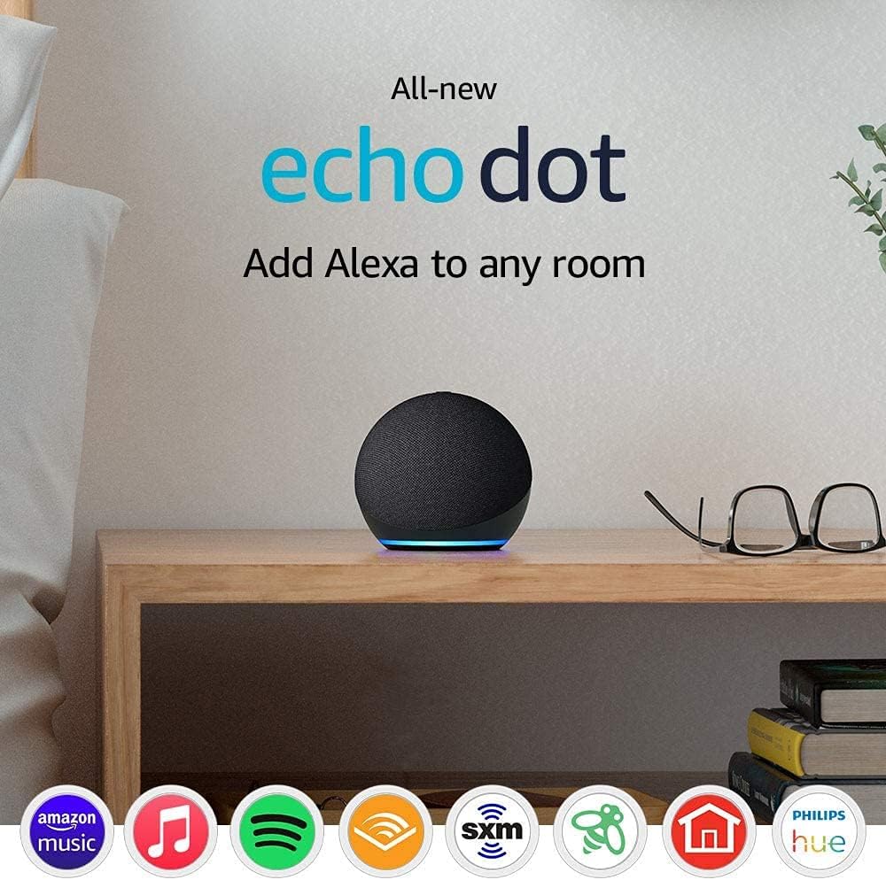Adesso Compatible with Alexa Smart Home Circadian LED Floorchiere with Smart Switch, with Echo Dot (4th gen), A Certified for Humans Device