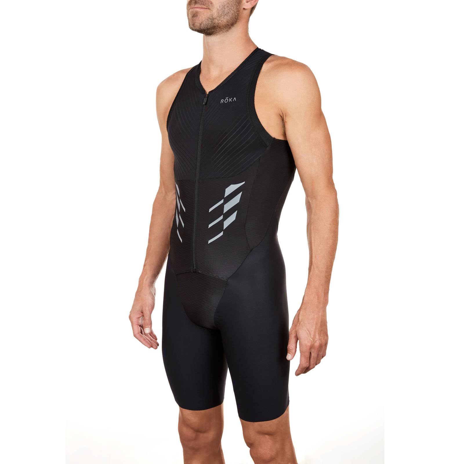 ROKA Men&s Gen II Elite Aero Sleeveless Tri Suit in Black | Large/Tall