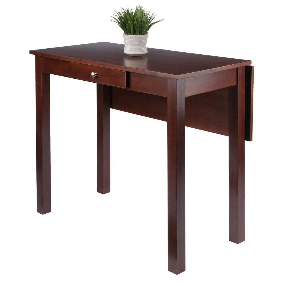 Winsome Wood Perrone High Table with Drop Leaf, Walnut