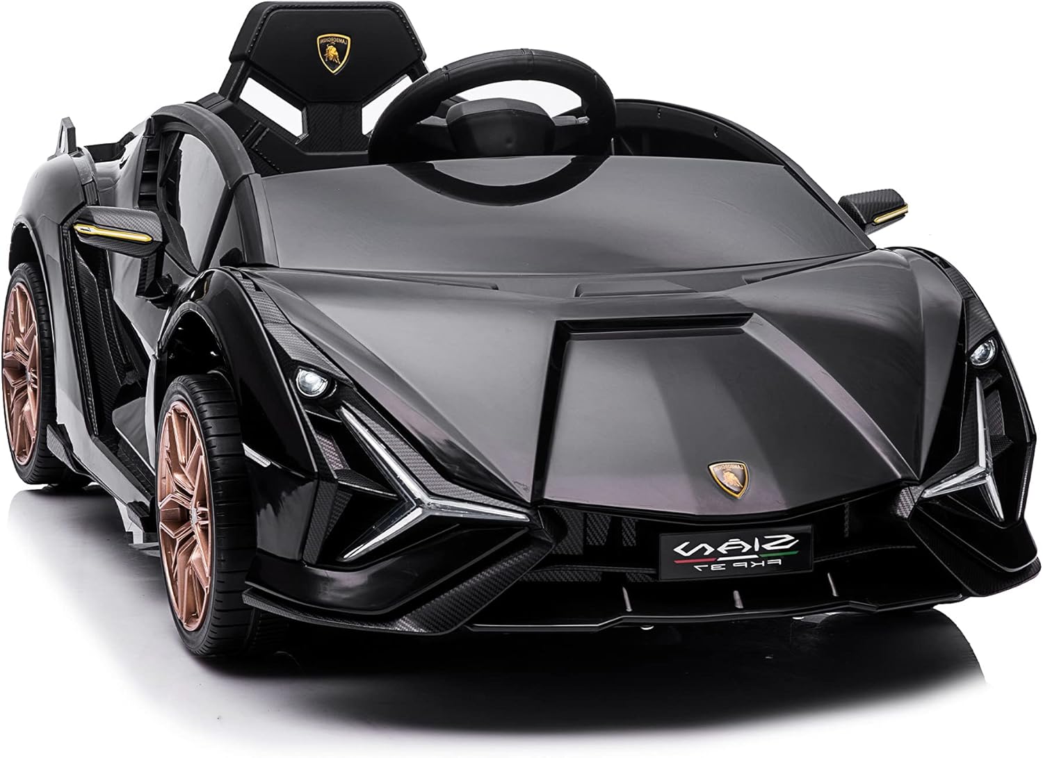 TOBBI 12V Electric Ride On Car for Kids, Licensed Lamborghini Sian Battery Powered Motorized Vehicles w/ Parent Remote Control, LED Lights Horn, Red