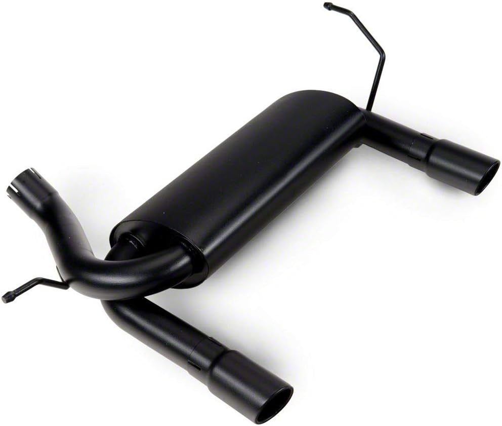 Redrock 4x4 Dual Outlet Axle-Back Exhaust with Black Tips Compatible with 07-18 Jeep Wrangler JK