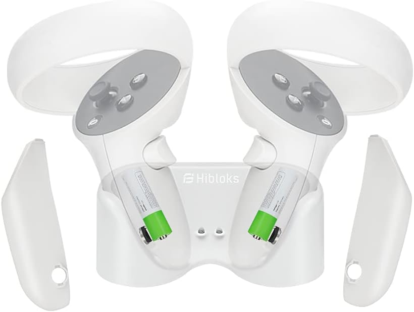 Hibloks Magnetic Charging Station Set for Oculus Quest 2 Controllers,Convenient Charging to Oculus Quest 2 Accessories,Oculus Quest 2 Rechargeable Battery,Magnetic Charging for Oculus Quest 2 Pack of 2