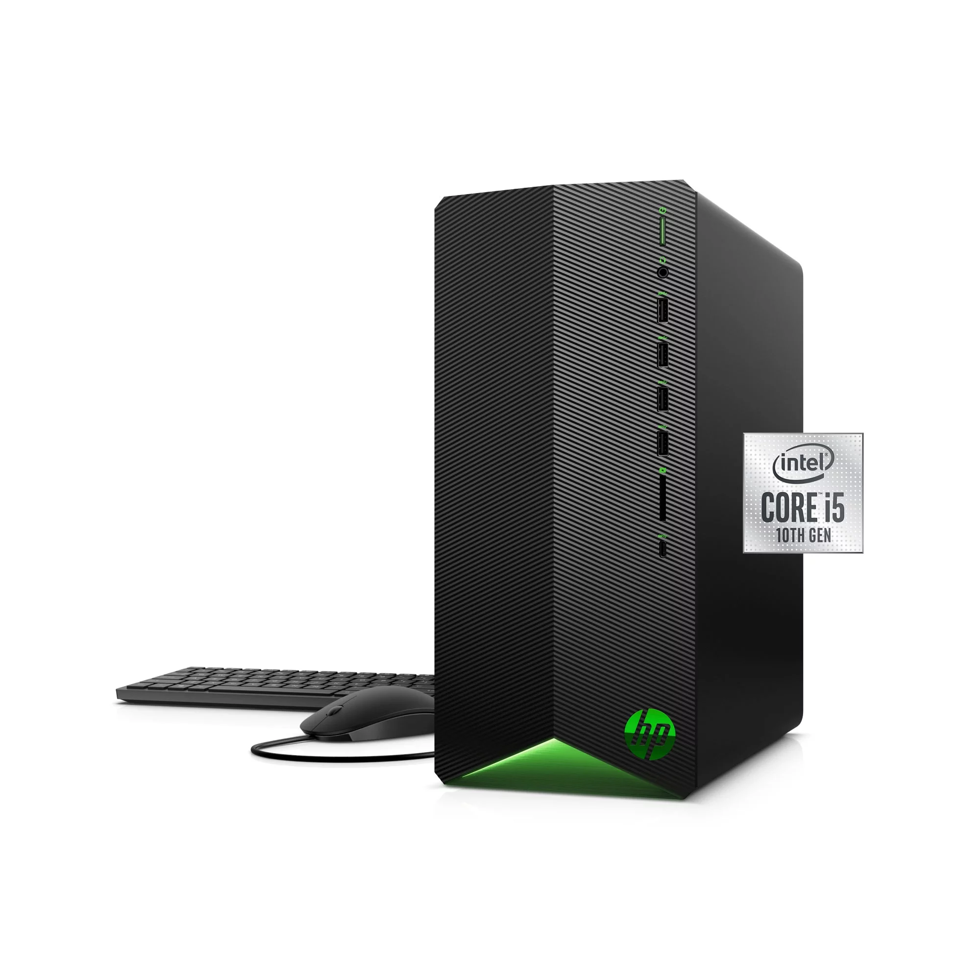 HP Pavilion Gaming Desktop Tower, Intel Core i5-10400F, Nvidia GeForce RTX 3060, 8GB RAM, 256GB SSD, Windows 11 Home, Black, TG01-1183w