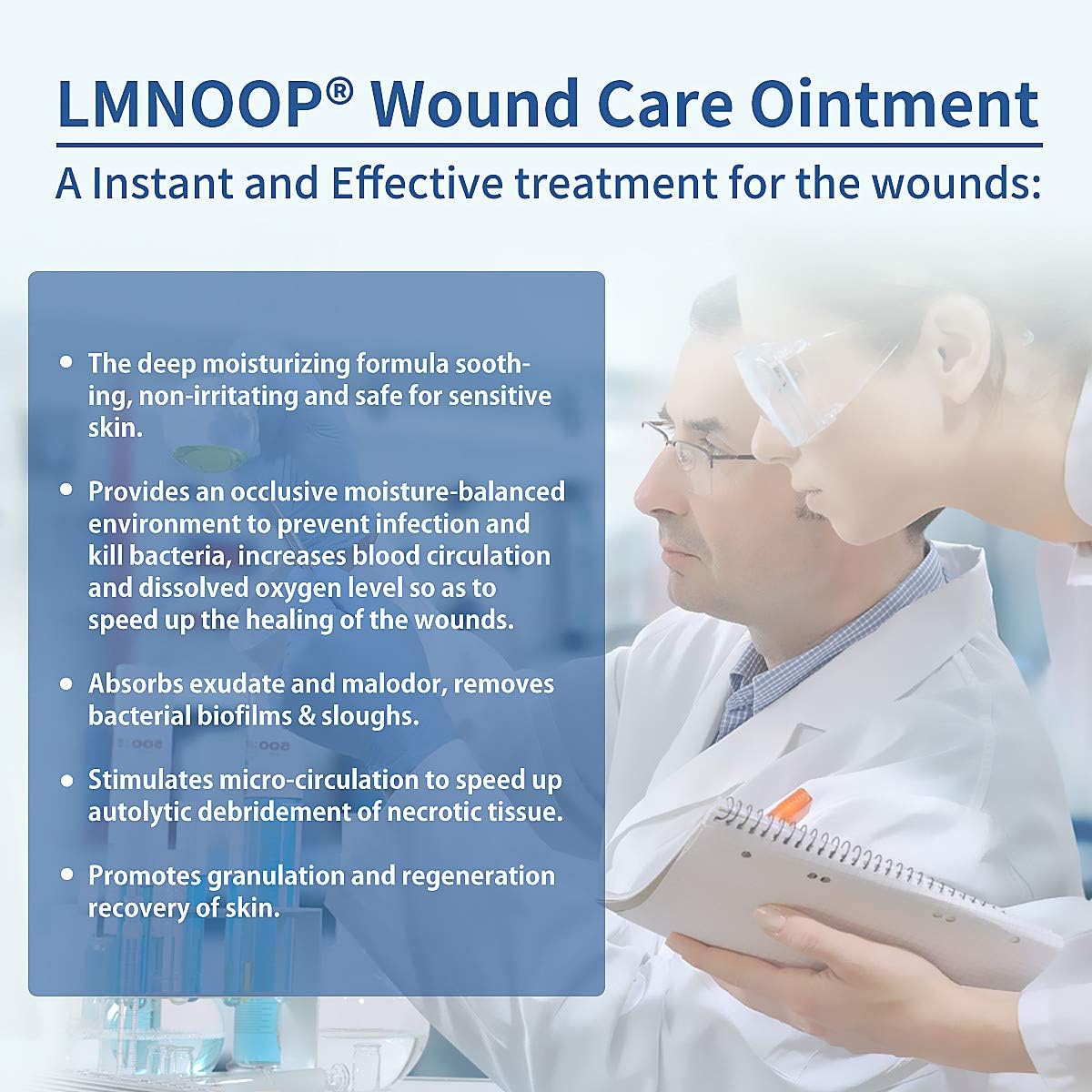 LMNOOP® Bed Sore Cream - Infection Protection Skin Healing Treatment Wound Care Supplies, Medical Grade First Aid Ointment for Bed & Pressure Sores Diabetic Ulcers