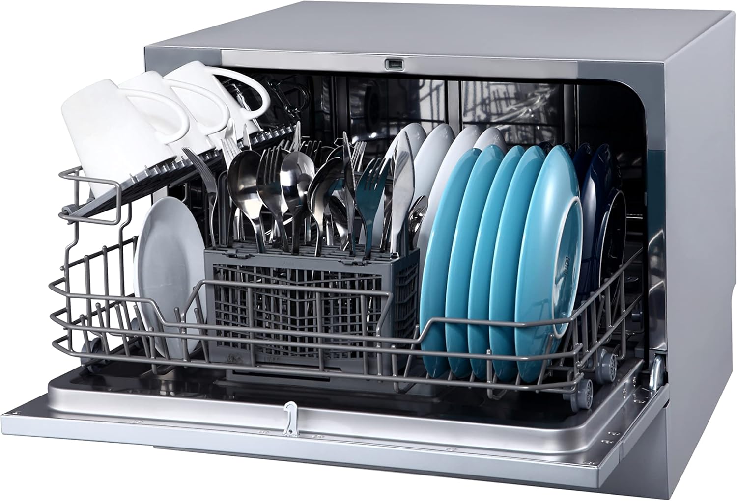 EdgeStar DWP62SV 6 Place Setting Portable Countertop Dishwasher - Silver