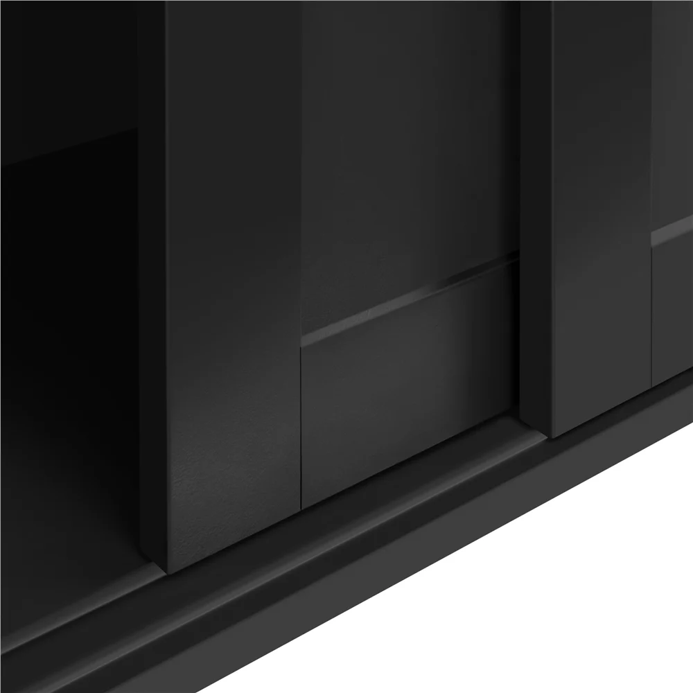Yaheetech Sideboard Buffet Cabinet with Storage Sliding Door for Kitchen, Black