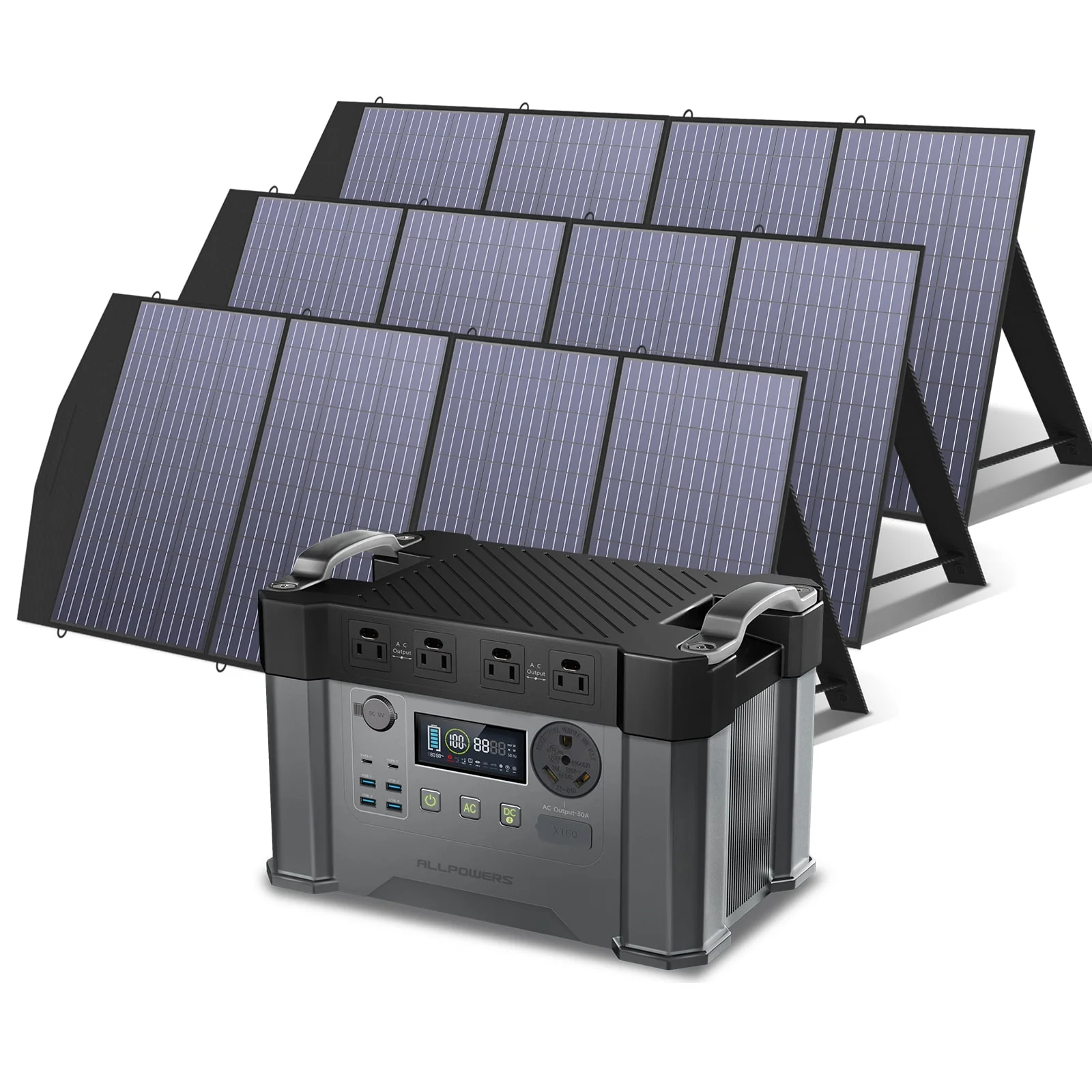ALLPOWERS S2000 Pro Portable Solar Generator, 2400W 1500Wh Portable Power Station for Camping RV Camper Home Emergency
