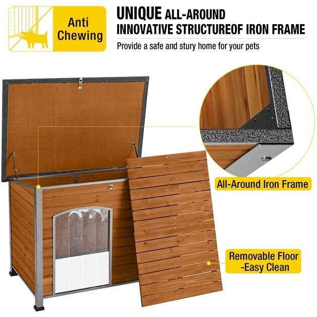 aivituvin Wooden Heavy-Duty Dog Crates House with Strong Iron Frame - Pet Supplies online store