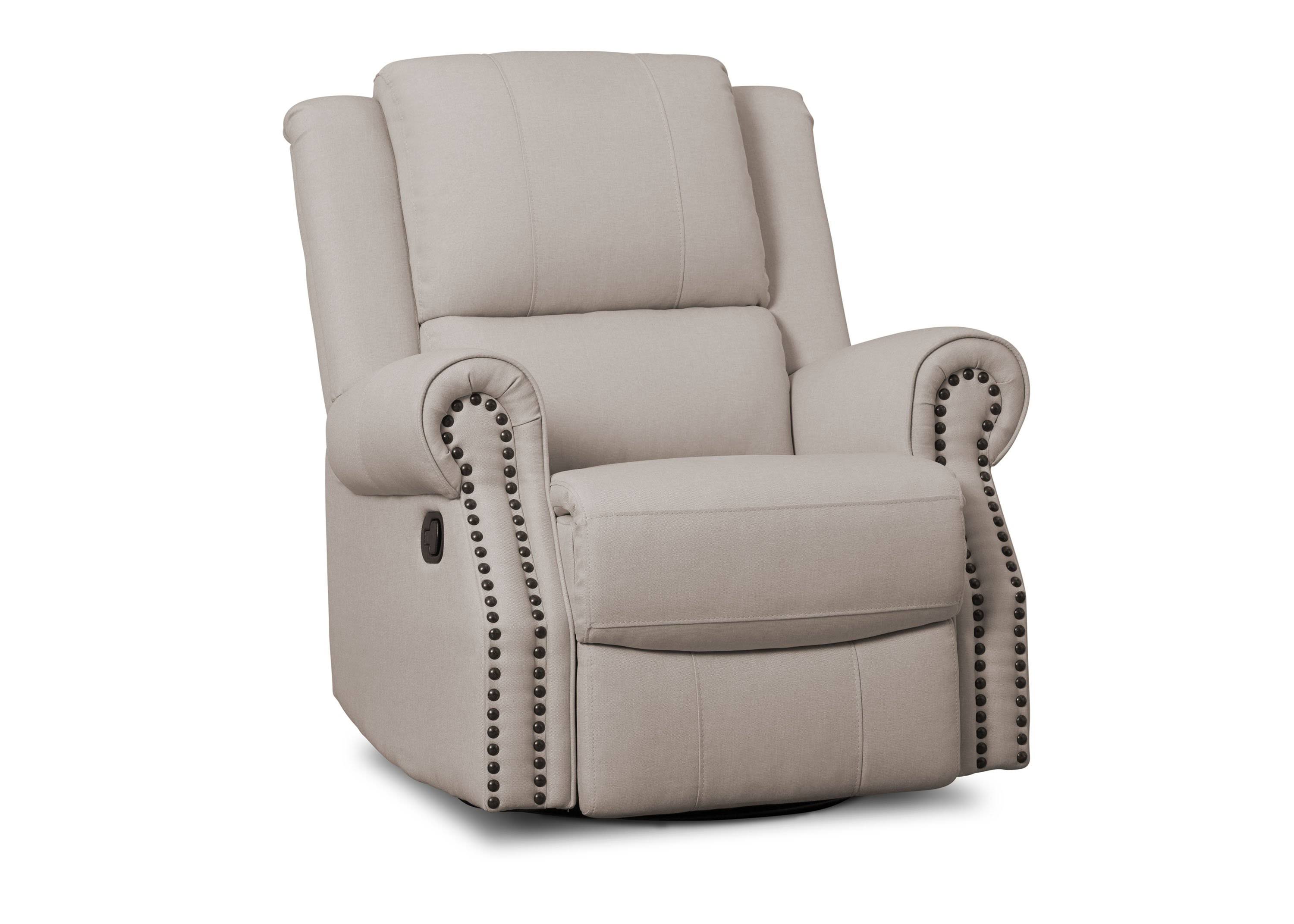 Delta Children Dylan Nursery Recliner Glider Swivel Chair - Charcoal