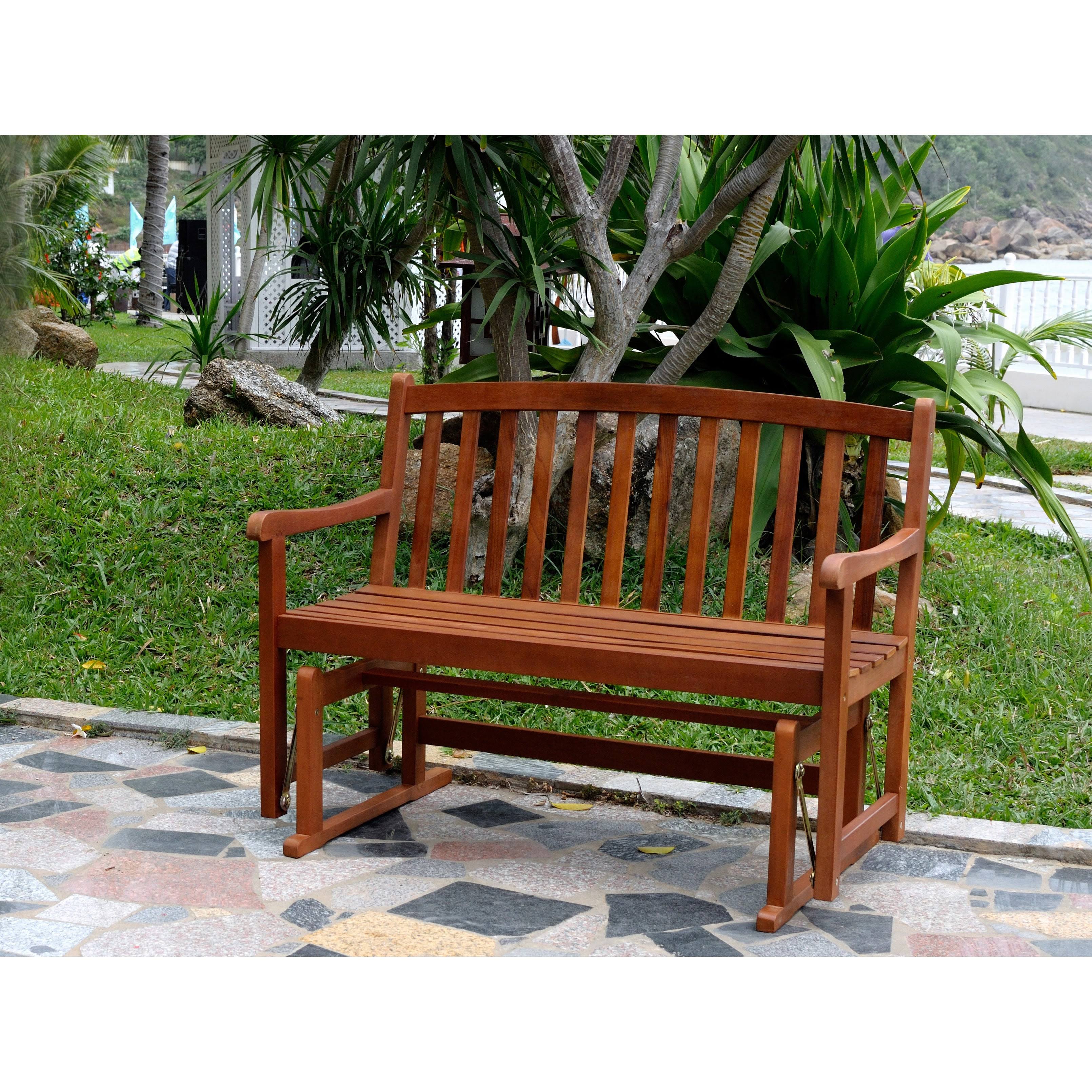 Roseland Acacia Hardwood Glider Bench by Havenside Home - MPG-GDB01