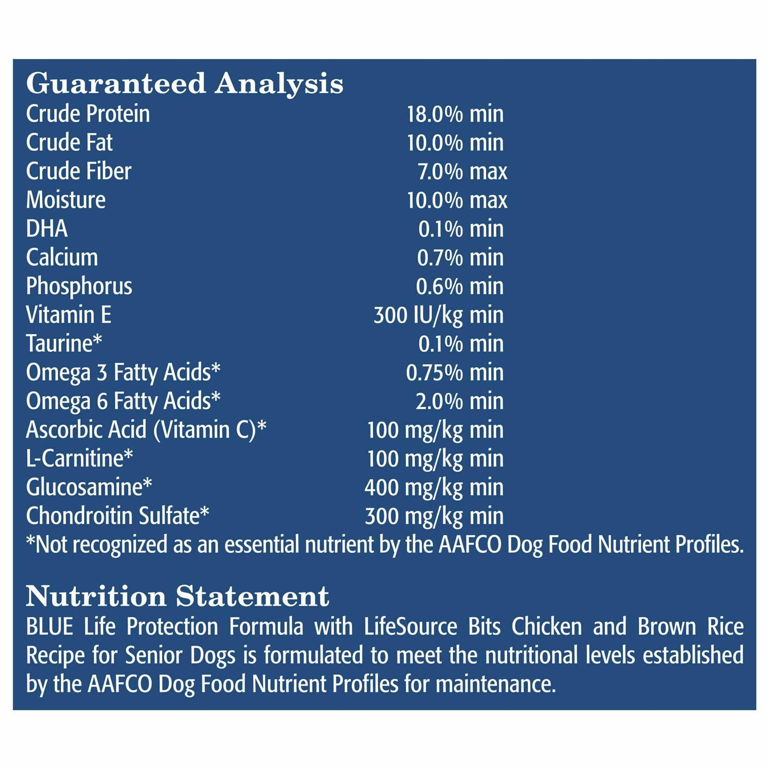 Blue Buffalo Life Protection Formula Natural Senior Chicken and Brown Rice Dry Dog Food - Pet Supplies online store