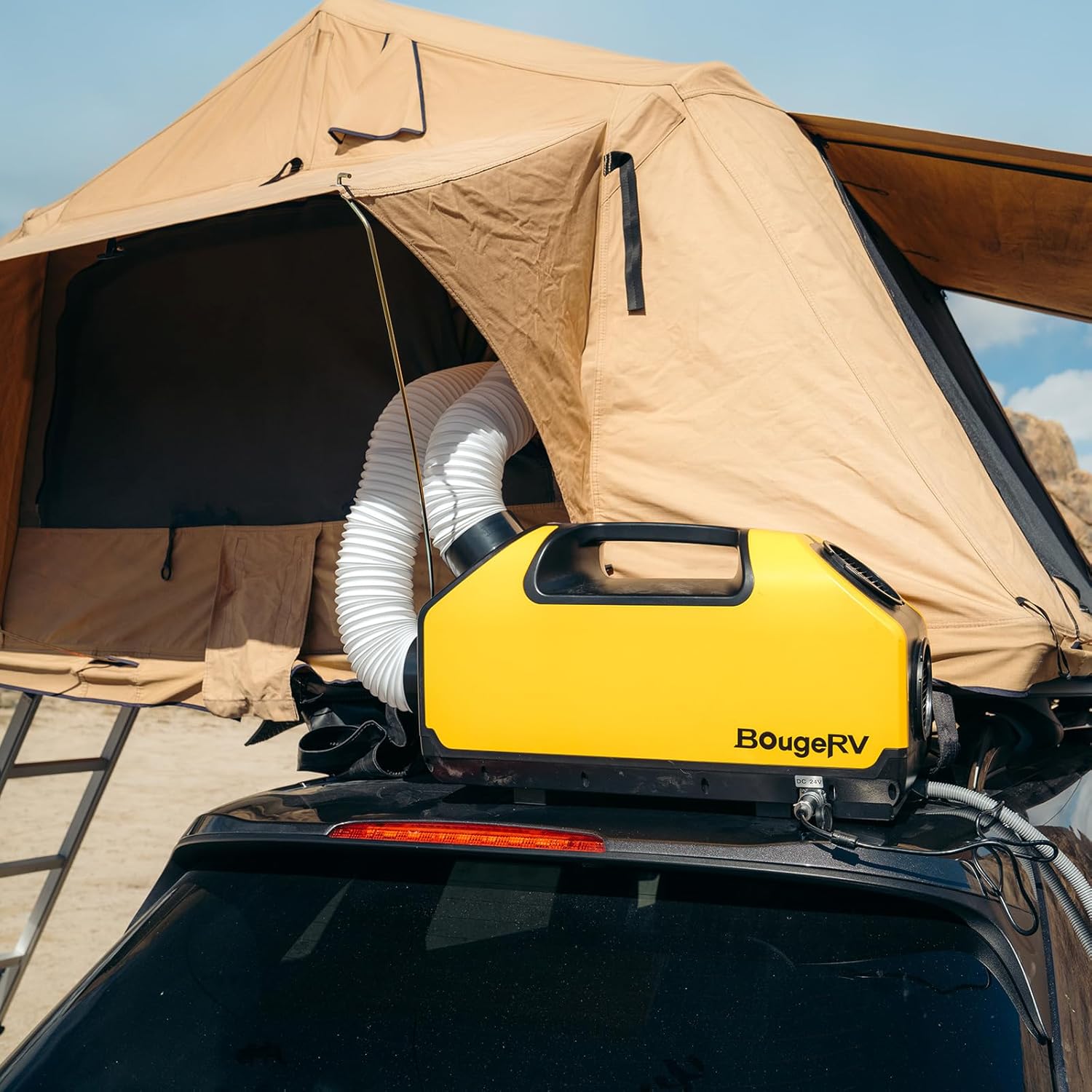 BougeRV Portable Air Conditioner, 2899BTU Tent Air Conditioner, 250W Low Power Consumption, 24VDC, 3 Wind Speeds for Van Life, Camping Tent, Outdoor