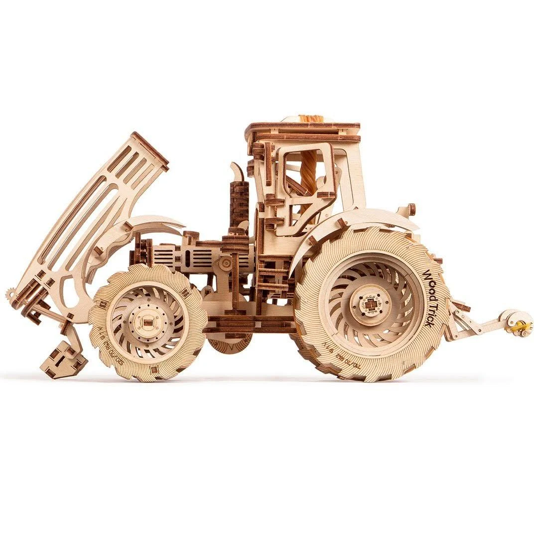 Tractor - 3D Wooden Mechanical Model Kit by WoodTrick.