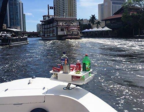 Docktail Boat Bar and Bait Table Combo - Includes Rod Holder Mount