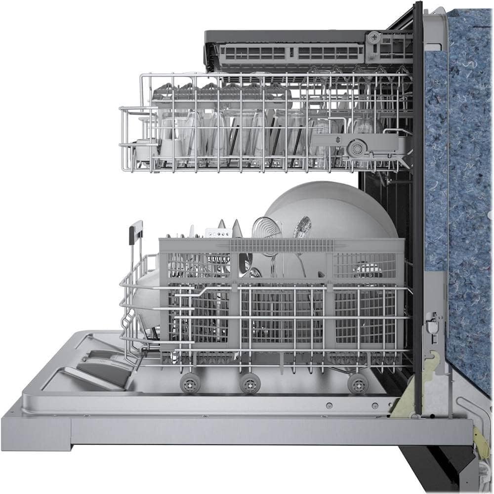 Bosch SHEM78ZH5N 24" 800 Series Smart Built-in Recessed Handle Dishwasher with 16 Place Settings, Flexible 3rd Rack, Home Connect and 42 dBA in Stainless Steel