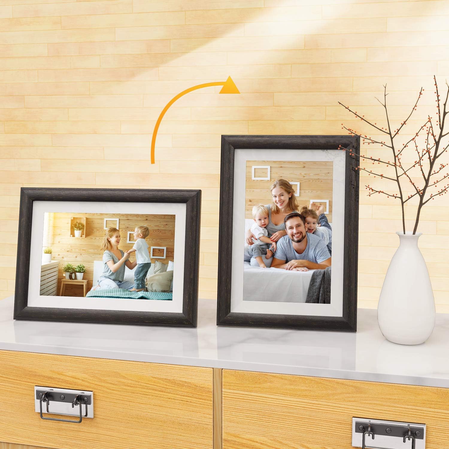 Digital Frame for Photos 10 inch with Slideshow Digital Picture Frame with HD IPS Display Picture Frame with Motion Sensor/Video/Background Music/Calendar/Clock/Auto-Rotate/Best Gifts by FLYAMAPIRIT