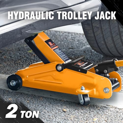 DNA MOTORING Floor Jack 3 Ton (6000 lbs) Capacity, Fast Lift Service Jack Low Profile Steel Heavy Duty Hydraulic Car Jack, Lifting Range 3"-20", Black, TOOLS-00475-BK