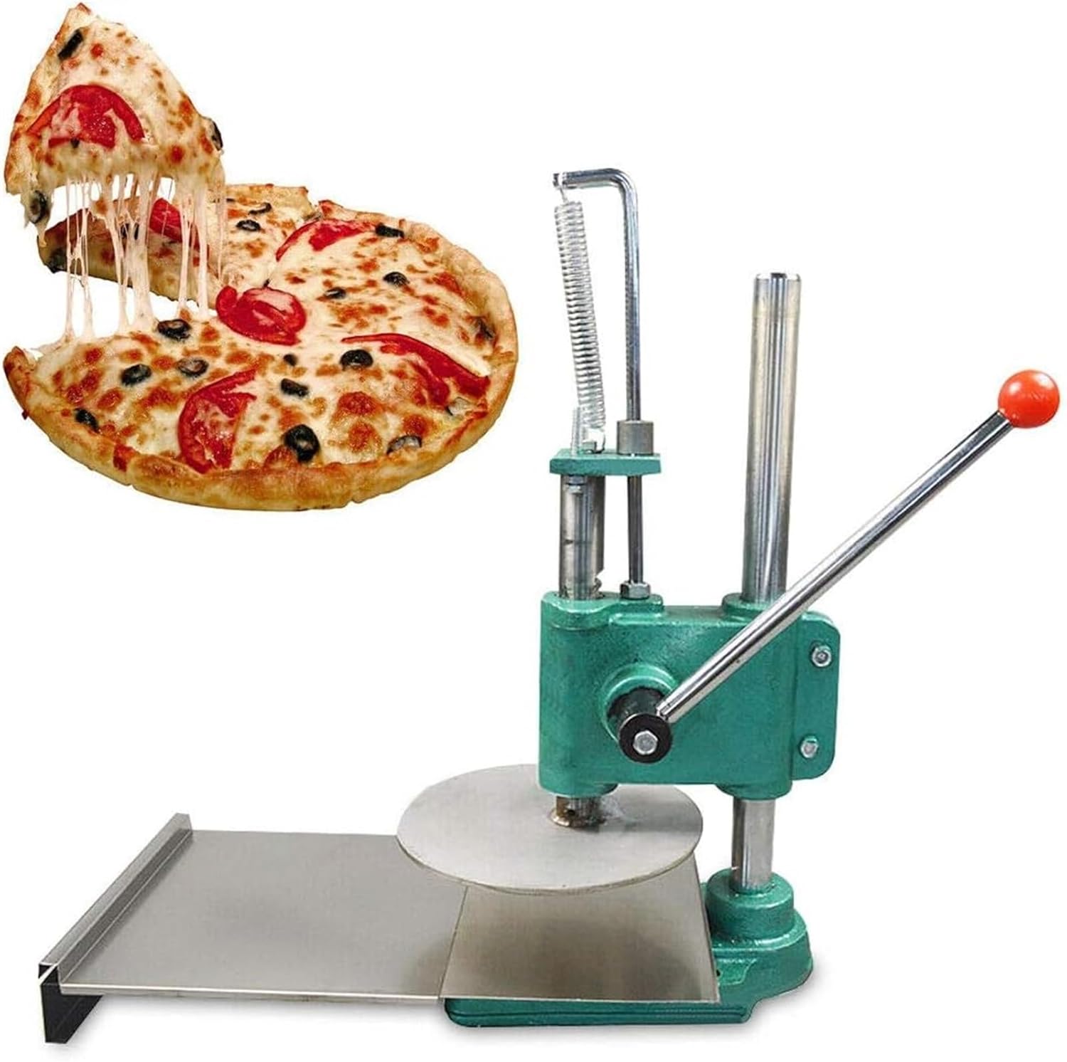 Manual Pizza Dough Press Machine Pizza Pastry Press Machine, 24cm/9.5" Manual Commercial Dough Presses Stainless Steel Cake Bread Pastry Premade Dough Sheeter For Home, Kitchen & Commercial Use