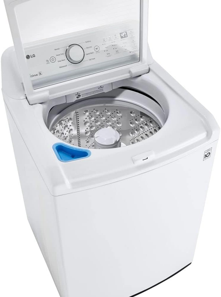 LG WT7005CW Ultra Large Capacity Top-Load Washer with TurboDrum - White with an LG DLE7000W Ultra Large Capacity Electric Dryer with Sensor Dry - White (2021)