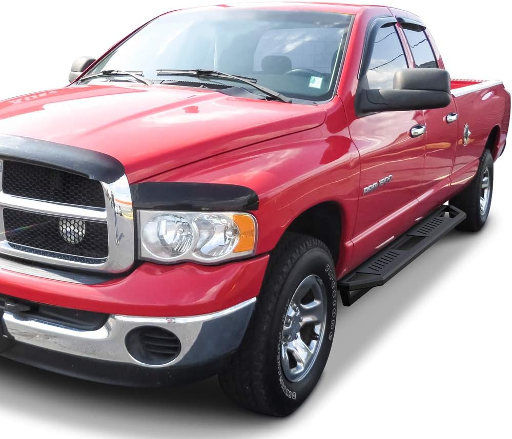 APS Off-road 6.5in Side Armor Aluminum Running Boards Compatible with Dodge Ram 1500 2002-2008 Quad Cab & 2500 3500 03-09 (Exclude Daytona Rumble Bee and SRT-10 Models) (Nerf Bars Side Steps Side Bar)