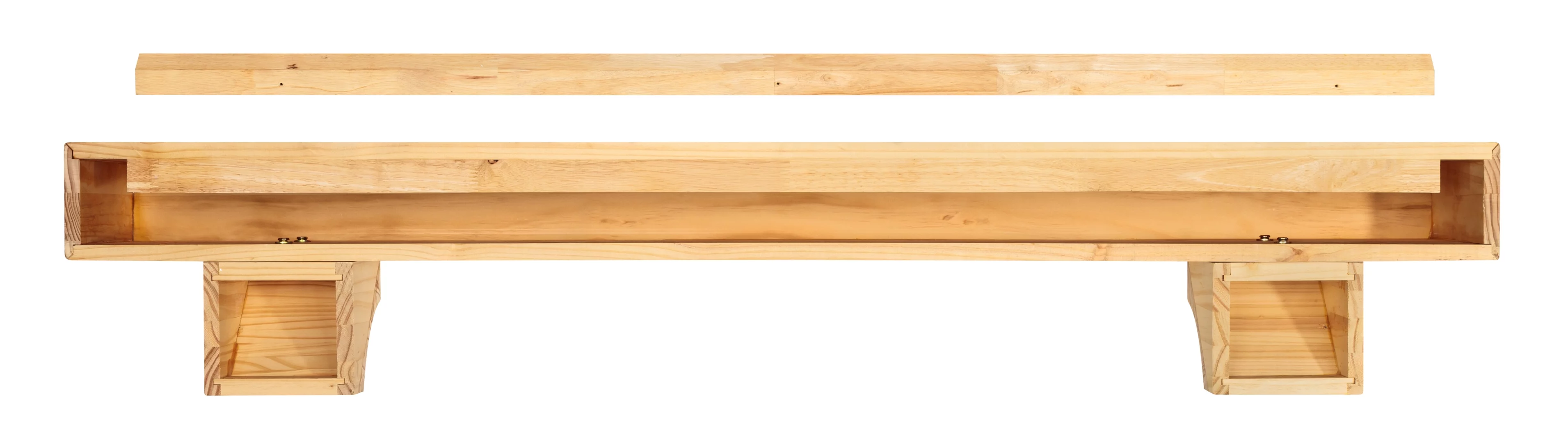 Pearl Mantels Shenandoah Hand Distressed and Hand Finished Premium Pine Wood Mantel Shelf, Unfinished, Paint and Stain Grade, 72"L & 9"D, Versatile Hanging Choices, with or without Corbels (Included)