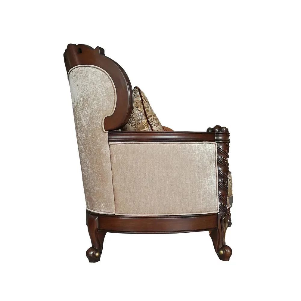 ACME Devayne Traditional European Loveseat with Queen Anne Legs in Dark Walnut