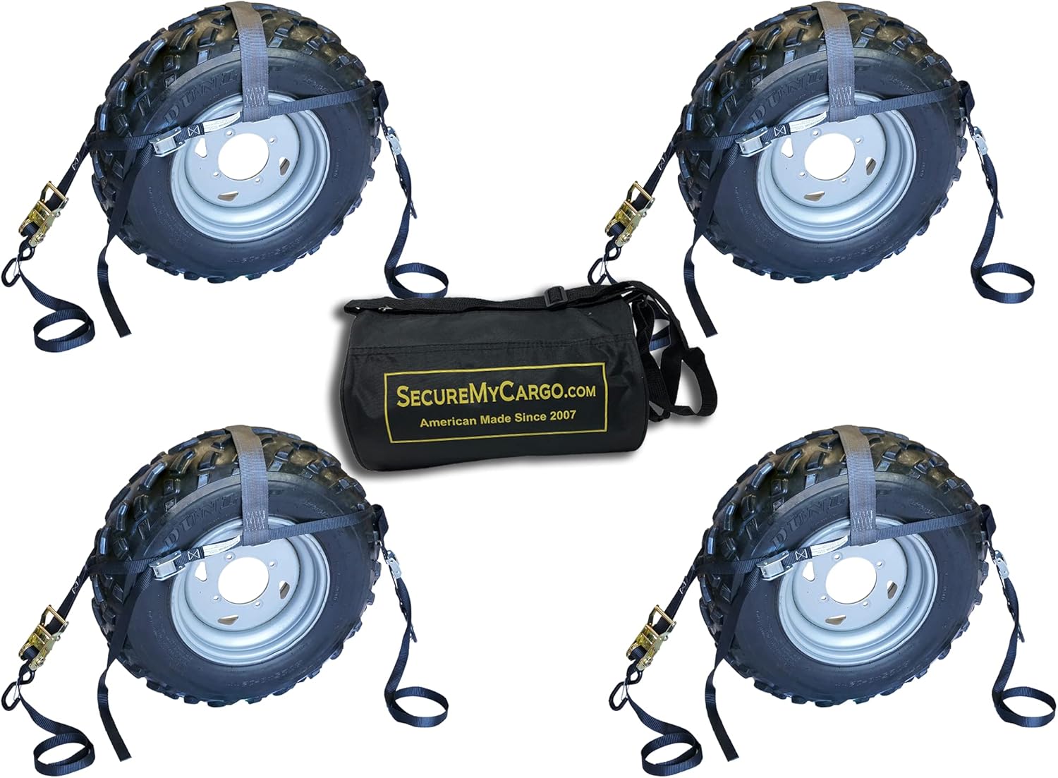 SecureMyCargo ATV/UTV/Tractor Wheel Net (4, Lime Green)